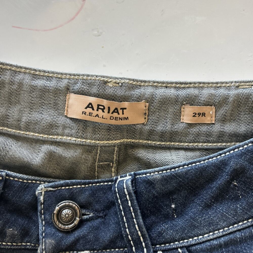 Ariat R.E.A.L. Mid Rise Stretch Entwined Boot Cut Denim Jean Marine NWOT 29R - Picture 15 of 16